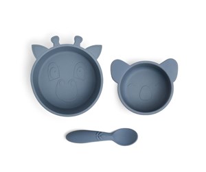 Babyutstyr - Nuuroo Eddy silicone tableware 3-pack - Bering Sea - NU444BS