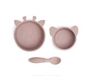 Babyutstyr - Nuuroo Eddy silicone tableware 3-pack - Woodrose - NU444WR