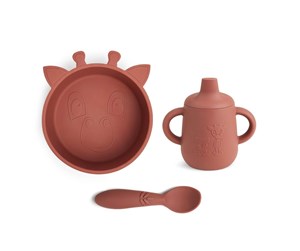 Babyutstyr - Nuuroo Elias silicone tableware 3-pack - Mahogany - NU445M