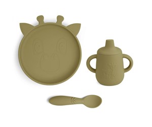 Babyutstyr - Nuuroo Elke silicone tableware 3-pack - Olive Green - NU446OG