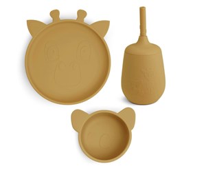 Babyutstyr - Nuuroo Dian silicone tableware 3-pack - Dusty Yellow - NU447DY