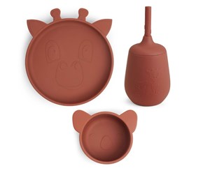 Babyutstyr - Nuuroo Dian silicone tableware 3-pack - Mahogany - NU447M