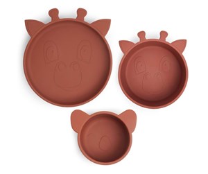 Babyutstyr - Nuuroo Benni silicone tableware 3-pack - Mahogany - NU448M