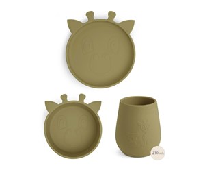 Babyutstyr - Nuuroo Bo silicone tableware 3-pack  - Olive Green - NU449OG