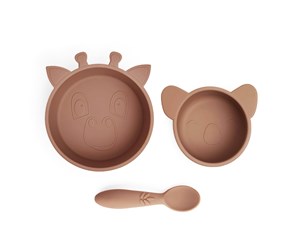 Babyutstyr - Nuuroo Eddy silicone tableware 3-pack - Chocolate Malt - NU486