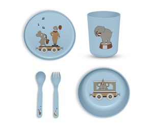 Babyutstyr - Nuuroo Marius dinner set 5-pack - Dusty Blue - NU578DB