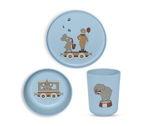 Babyutstyr - Nuuroo Milas dinner set 3-pack - Dusty Blue - NU579DB