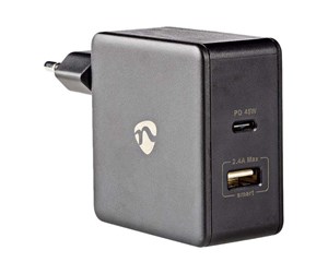 Mobil - Adaptere og ladere - Nedis power adapter - USB 24 pin USB-C - 45 Watt - WCPD45W100BK