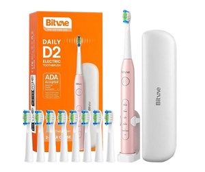 Elektrisk tannbørste - Bitvae Elektrisk tannbørste Sonic toothbrush with tips set holder and case D2 (pink) - D2Pink+holder+case