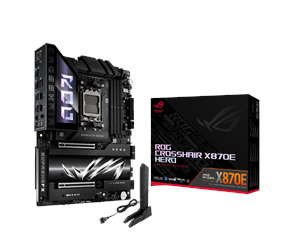 Hovedkort - ASUS ROG CROSSHAIR X870E HERO Hovedkort - AMD X870E - AMD AM5 socket - DDR5 RAM - ATX - 90MB1IE0-M0EAY0