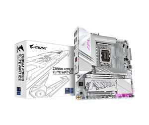 Hovedkort - GIGABYTE Z890M AORUS ELITE WIFI7 ICE Hovedkort - Intel Z890 - Intel LGA1851 socket - DDR5 RAM - Micro-ATX - Z890M A ELITE WF7 ICE