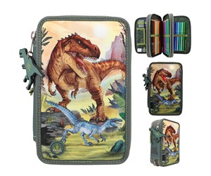 Skole - Depesche Dino World Triple Pencil Case LED - 0411772