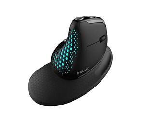 Mus - DeLUX Wireless Ergonomic Mouse M618XSD BT+2.4G RGB - Ergonomisk mus - 7 - Svart - M618XSD (Black)