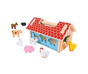 Babyleker - Bigjigs Wooden Farm Shape Sorting Box - BB108