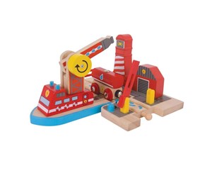 Treleker - Bigjigs Wooden Rails - Fire Station - BJT261