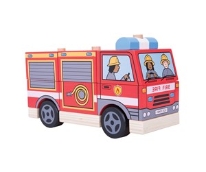 Treleker - Bigjigs Wooden Stacking Game Fire Truck - BB126