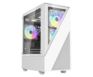 Kabinett - Darkflash Aigo E330M computer case + 4 argb fans (white) - Kabinett - Miditower - Hvit - E330M White