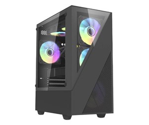 Kabinett - Darkflash Aigo E330M computer case + 4 argb fans (black) - Kabinett - Miditower - Svart - E330M Black