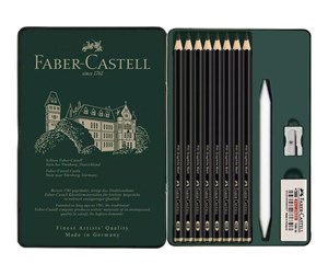 Skrive- & Tegneverktøy - Faber Castell Pitt Graphite Matt Set - Tin 11 pcs - 115220