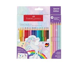 Skrive- & Tegneverktøy - Faber Castell Colour Grip - colour pencil pack of 24 with unicorn sticker - 201543