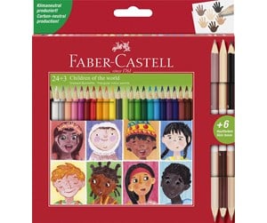 Skrive- & Tegneverktøy - Faber Castell Triangular Colour Pencils 24 pcs + 3 skin colours - 511515