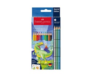 Skrive- & Tegneverktøy - Faber Castell Colour Grip Colour Pencil Pack of 13 with dino sticker - 201545