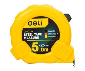 Verktøy - Deli Tools Steel Measuring Tape 5m/25mm EDL9025Y (yellow) - EDL9025Y