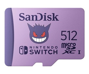 Minnekort - SanDisk Nintendo Switch Pokémon Gengar MicroSD - 100MB/s - 512GB - SDSQXAO-512G-GN6ZK