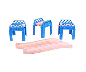 Treleker - Bigjigs Wooden Rail - Bridge Parts 3 pcs. - BJT056