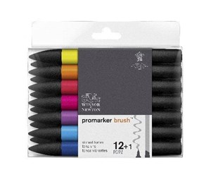 Skrive- & Tegneverktøy - Winsor & Newton Promarker Brush Vibrant (12+1 pcs) - 837445