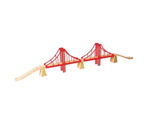 Treleker - Bigjigs Wooden Rails - Double Suspension Bridge 7 pieces. - BJT136