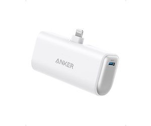 Nødlader - Anker 621 (Built-In Lightning Connector) 12W Nødlader - Hvit - 5000 mAh - A1645G21