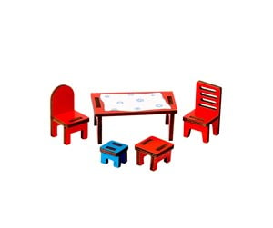 Dukker, Bamser & Utstyr - Pippi furniture set dining room - 18107