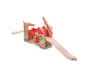 Treleker - Bigjigs Wooden Rails Double Lift Bridge Graffiti - BJT371