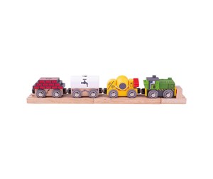 Treleker - Bigjigs Wooden Train Construction with Cargo - BJT497