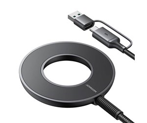 Mobil - Adaptere og ladere - Joyroom JR-WQM03 magnetic charger USB + USB-C 1.2m (black) - JR-WQM03