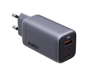 Mobil - Adaptere og ladere - Aukey Wall charger PA-B6U 1xUSB-A 2xUSB-C 67W (gray) - PA-B6U