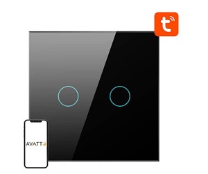 Smarthus - Avatto Smart Light Switch ZigBee ZTS02-EU-B2 2 Way TUYA (black) - ZTS02-EU-B2