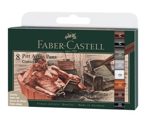 Skrive- & Tegneverktøy - Faber Castell Pitt Artist Pen Set - Classic (8 pcs) - 167172