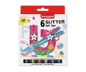 Kreative leker - Bruynzeel Kids Glitter Felt Tip Pens 6 pcs. - 60126006