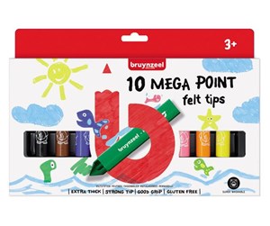 Kreative leker - Bruynzeel Kids Mega Felt-tip Pens 10 pcs. - 60122002