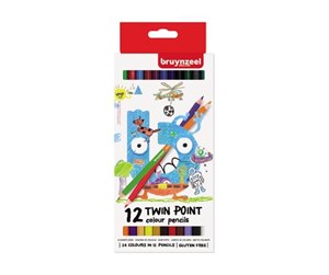 Skrive- & Tegneverktøy - Bruynzeel Kids Twin Point Colored Pencils 12 pcs. - 60112001