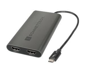 USB-hub - Sonnettech Thunderbolt Dual 4K HDMI 2.1 Adapter USB-hub - 2 porter - Grå - TB-DHDMI-21