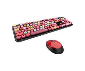 Tastatur - Mofii Wireless keyboard + mouse set Sweet 2.4G (black&red) - Tastatur - Rød - SMK-623387AG BR