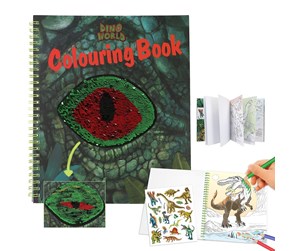 Kreative leker - Dino World Colouring Book with Reversible Seqins - 0412757