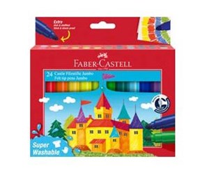 Skrive- & Tegneverktøy - Faber Castell Felt Tip Pen Jumbo Super Washable (24 pcs) - 154324