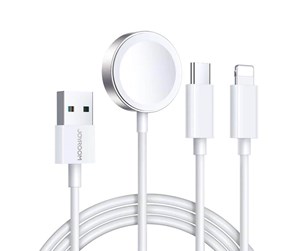 Mobil - Adaptere og ladere - Joyroom Apple Watch Magnetic Charger S-IW008 Lightning + USB-C 5V 1.2m (White) - S-IW008