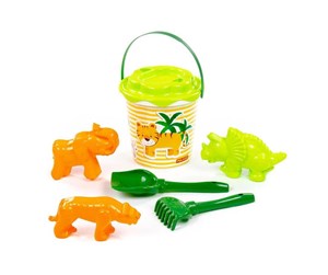 Utendørsleker - Cavallino Toys Safari XL Bucket Set with Sand Moulds 7pcs. - 9643SF01