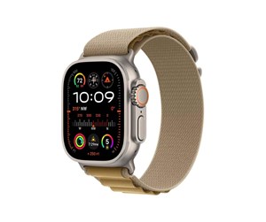 Smartklokke, Smartwatch & Sportsklokke - Apple Watch Ultra 2 GPS + Cellular 49mm - Titanium Case with Tan Alpine Loop - Small - MX4E3DH/A