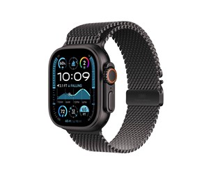 Smartklokke, Smartwatch & Sportsklokke - Apple Watch Ultra 2 GPS + Cellular 49mm - Black Titanium Case with Black Titanium Milanese Loop - S - MX4W3DH/A